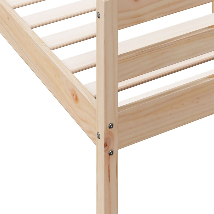 Bedframe Met Hoofdbord Massief Grenenhout 120 x 200 cm Naturel