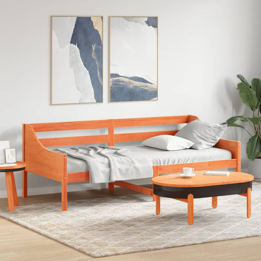 Slaapbank 80x200 cm massief grenenhout wasbruin 80 x 200 cm Bruin