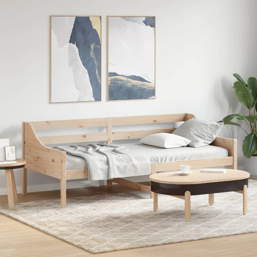 Slaapbank 90x200 cm massief grenenhout 90 x 200 cm Naturel