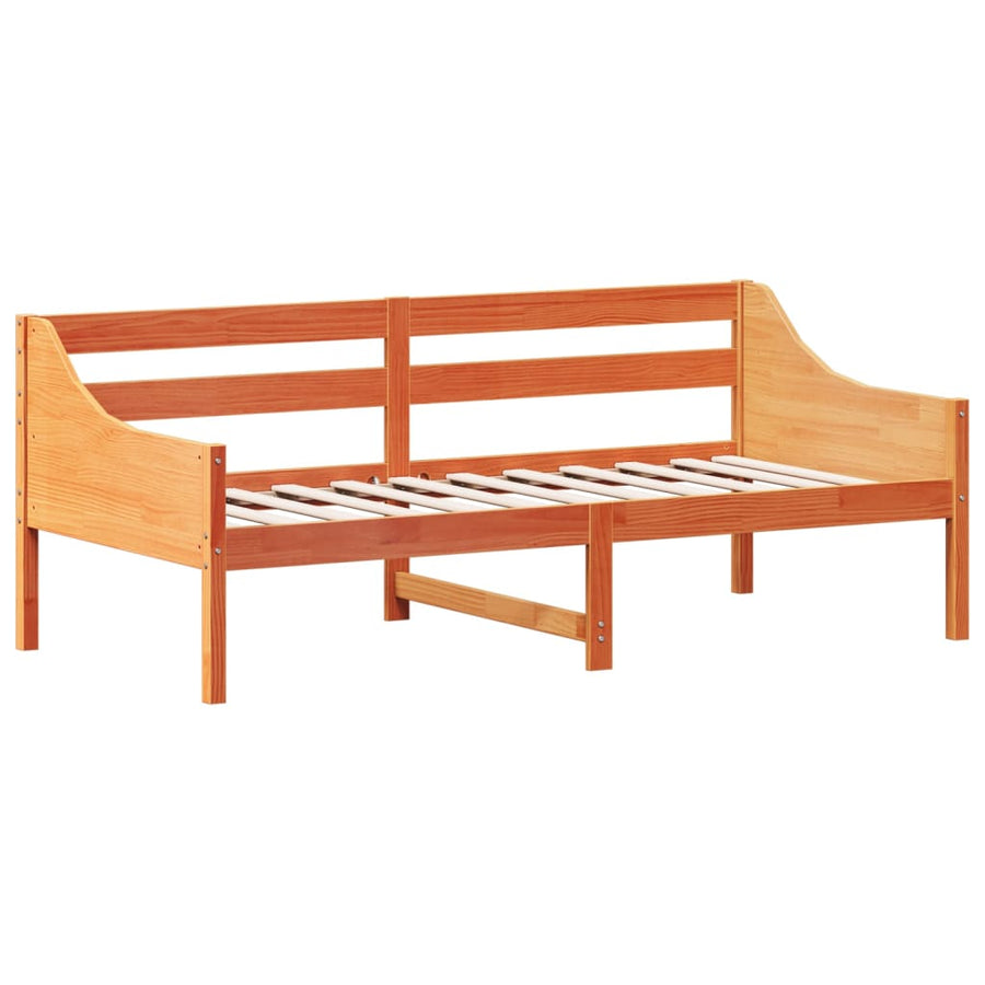 Slaapbank 90x190 cm massief grenenhout wasbruin