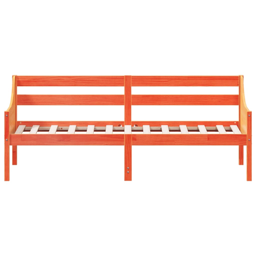 Slaapbank 90x190 cm massief grenenhout wasbruin