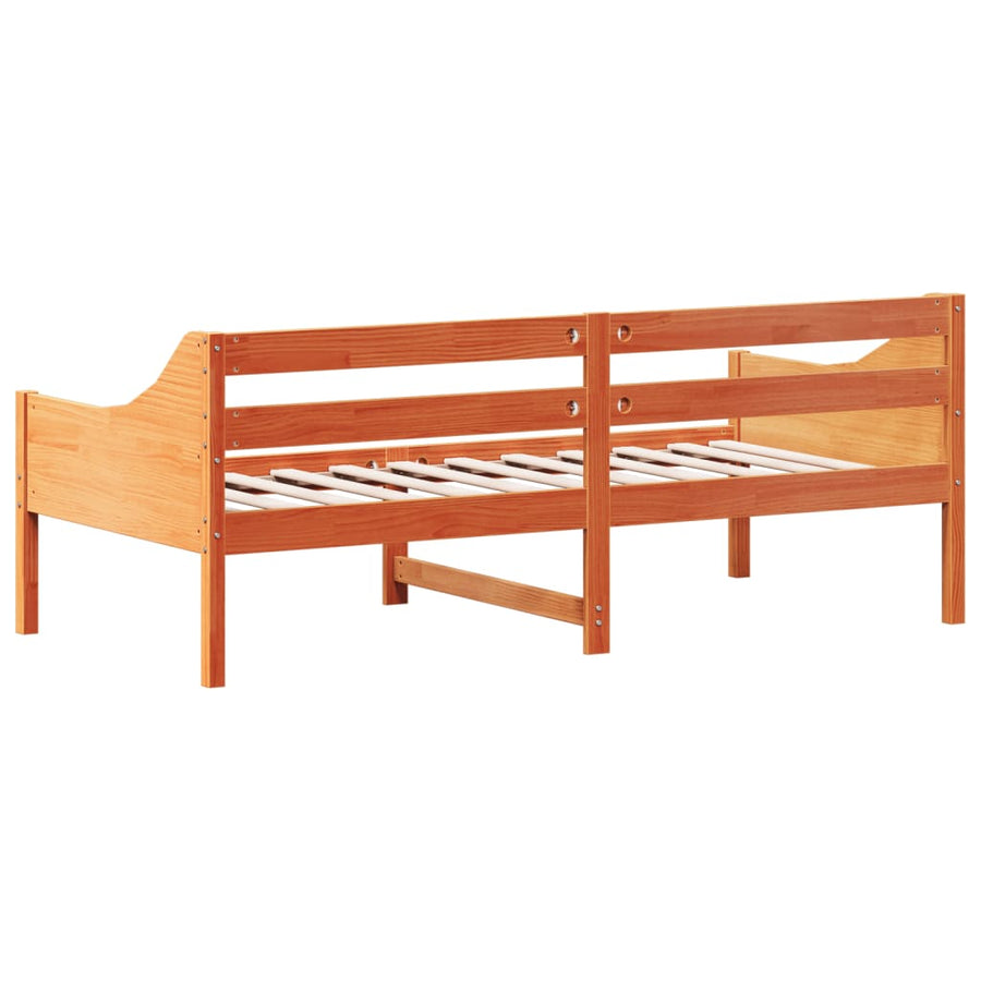 Slaapbank 90x190 cm massief grenenhout wasbruin