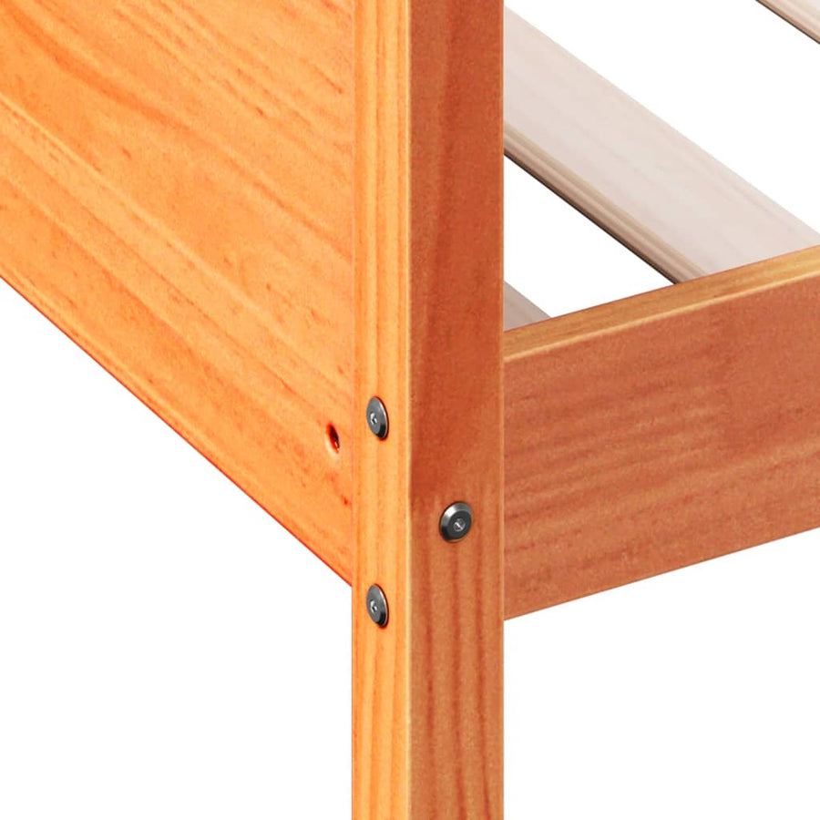 Slaapbank 90x190 cm massief grenenhout wasbruin