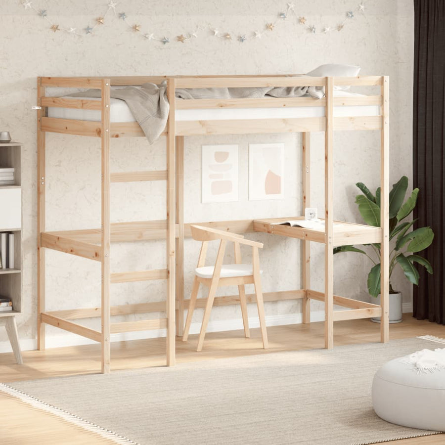 Hoogslaper Mer Bureau Massief Grenenhout 100 x 200 cm Naturel