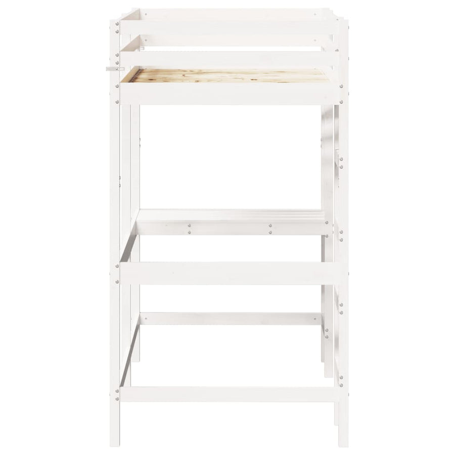 Hoogslaper met bureau massief grenenhout wit 90x200 cm 90 x 200 cm Wit