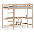 Hoogslaper Met Bureau Massief Grenenhout Naturel 75 x 190 cm