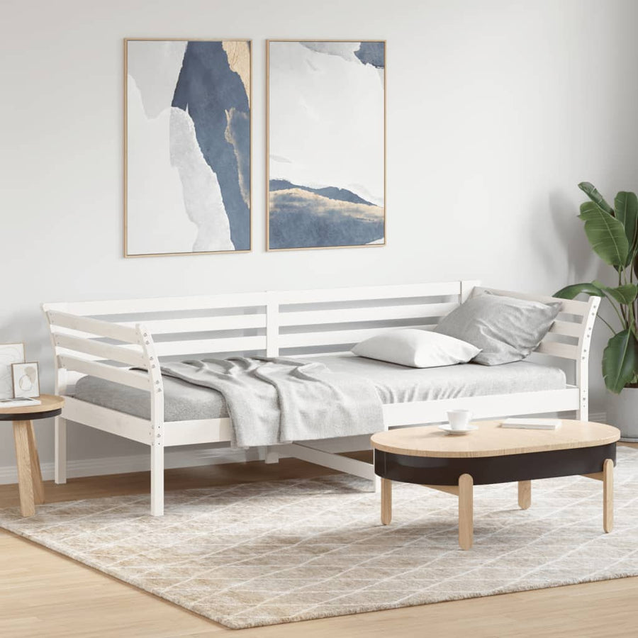 Slaapbank Massief Grenenhout Wit 80 x 200 cm