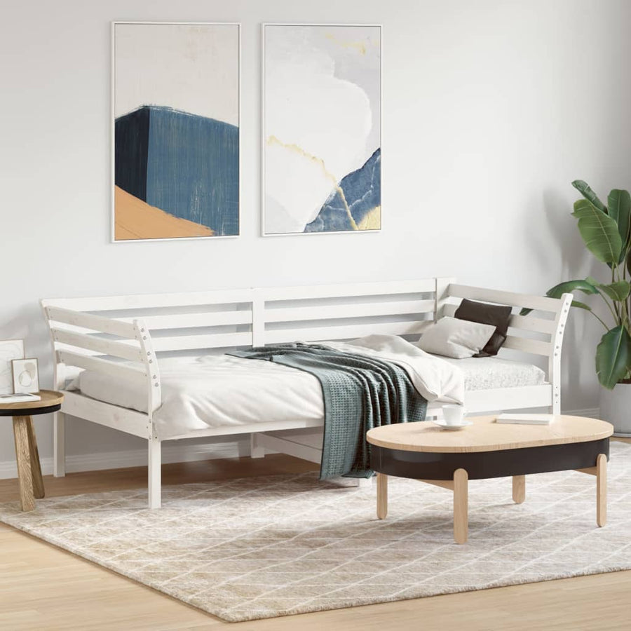 Slaapbank Massief Grenenhout Wit 90 x 190 cm