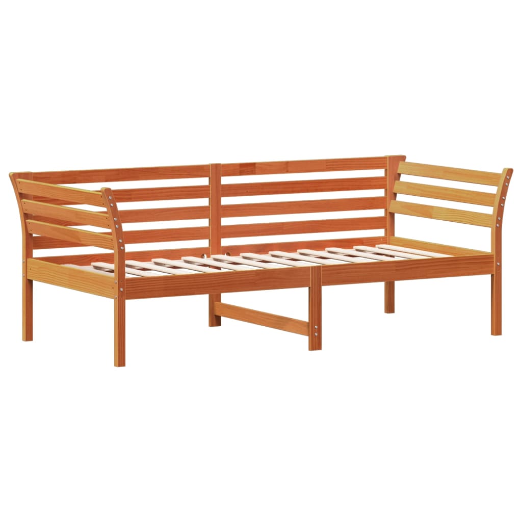 Slaapbank 90x190 cm massief grenenhout wasbruin