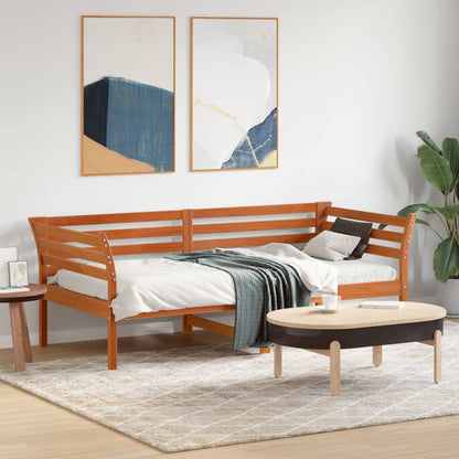 Slaapbank 90x190 cm massief grenenhout wasbruin