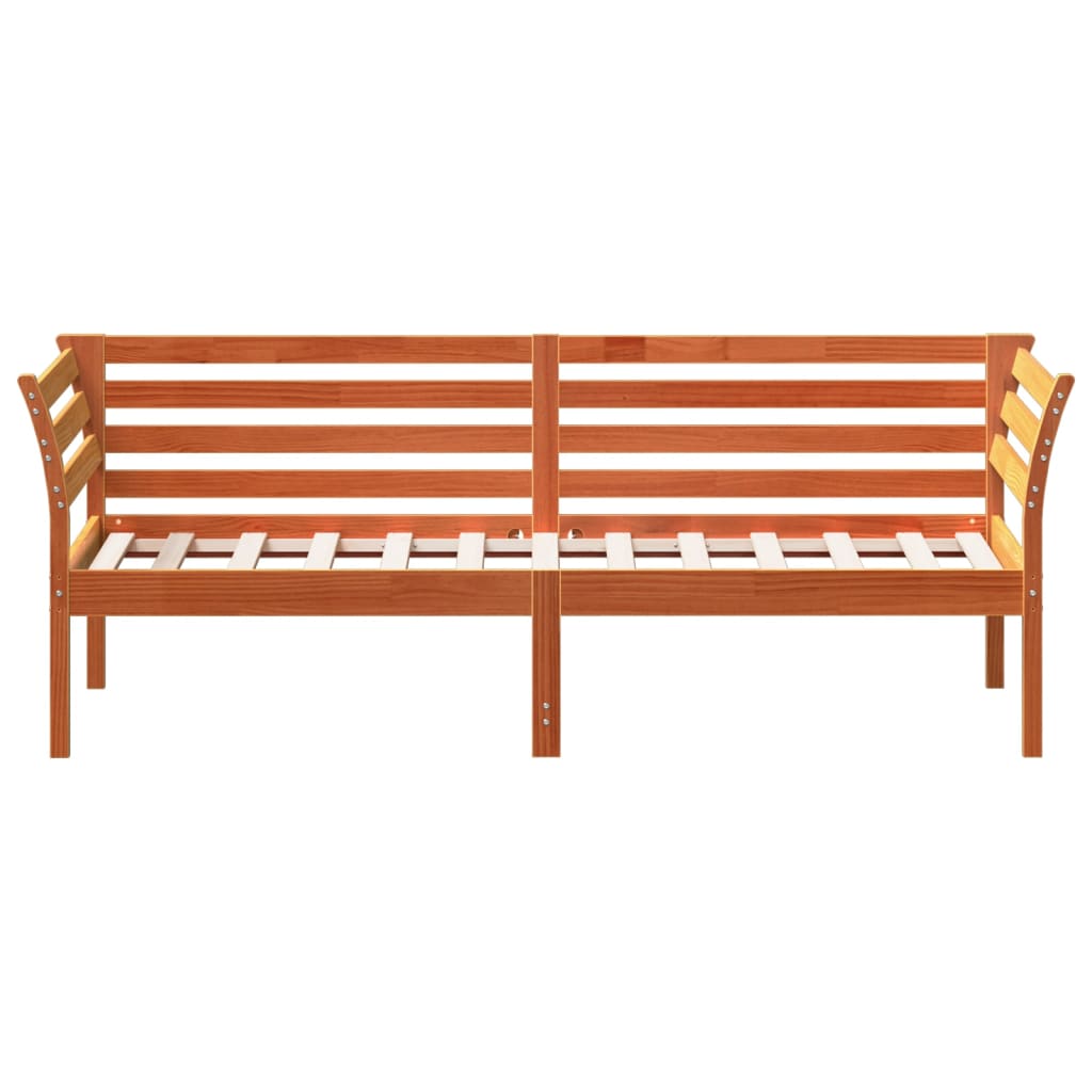 Slaapbank 90x190 cm massief grenenhout wasbruin