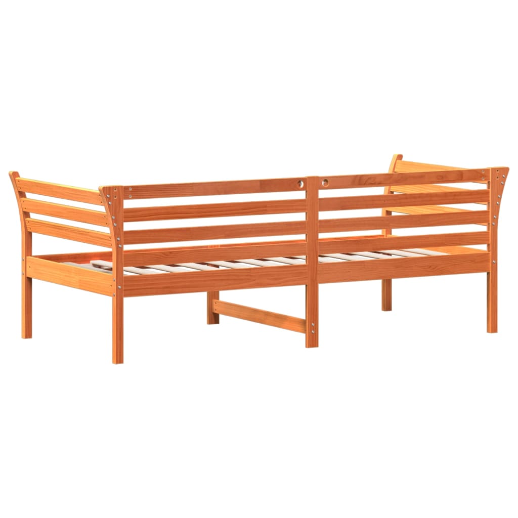 Slaapbank 90x190 cm massief grenenhout wasbruin