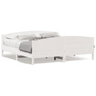 Bedframe massief grenenhout wit 200x200 cm