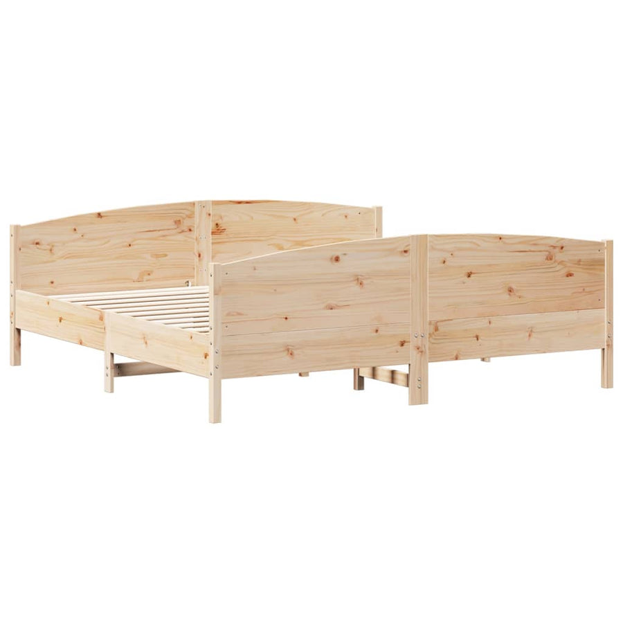 Bedframe met hoofdbord massief grenenhout 180x200 cm