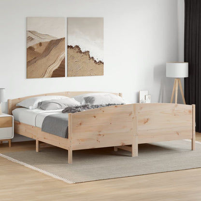 Bedframe met hoofdbord massief grenenhout 180x200 cm