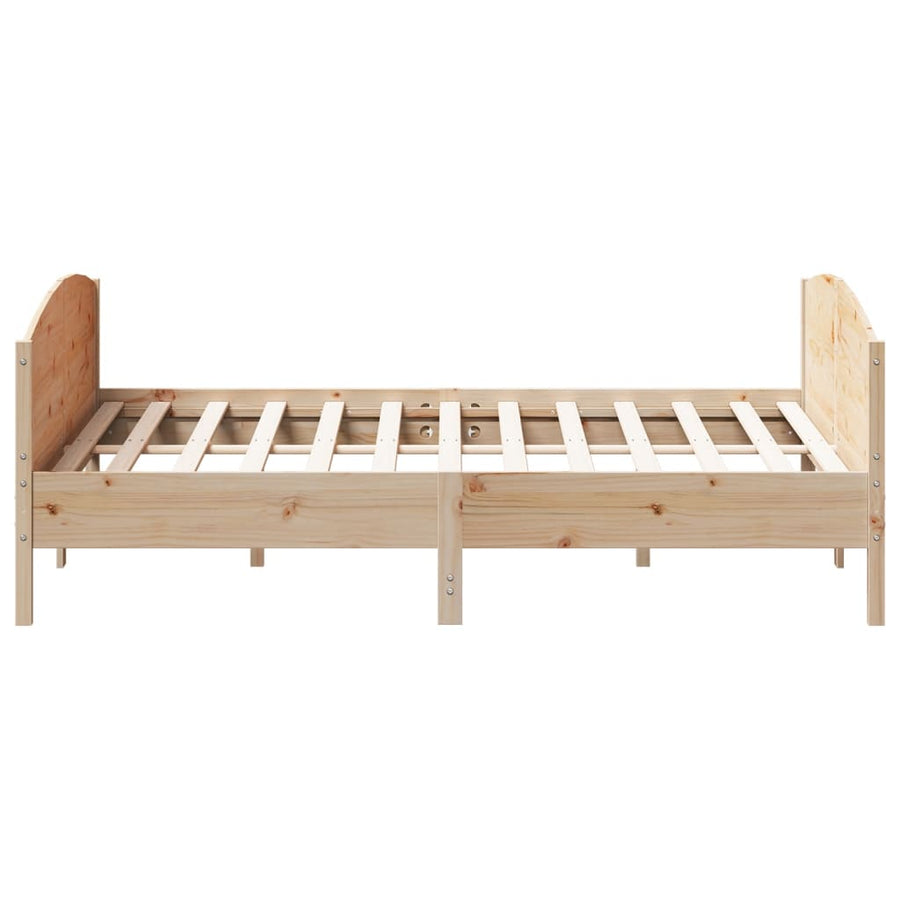 Bedframe met hoofdbord massief grenenhout 180x200 cm