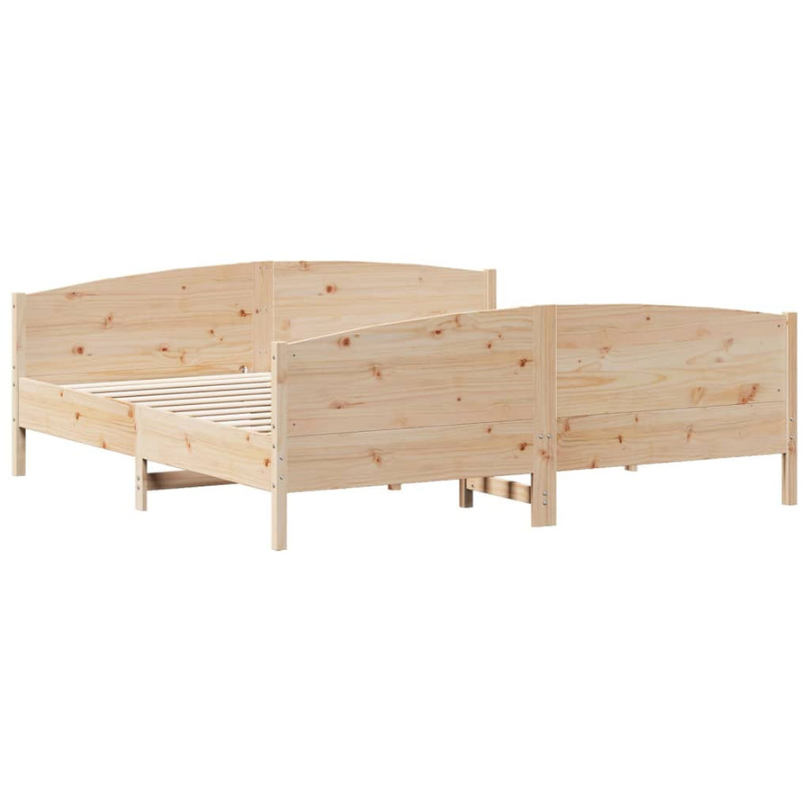Bedframe met hoofdbord massief grenenhout 180x200 cm