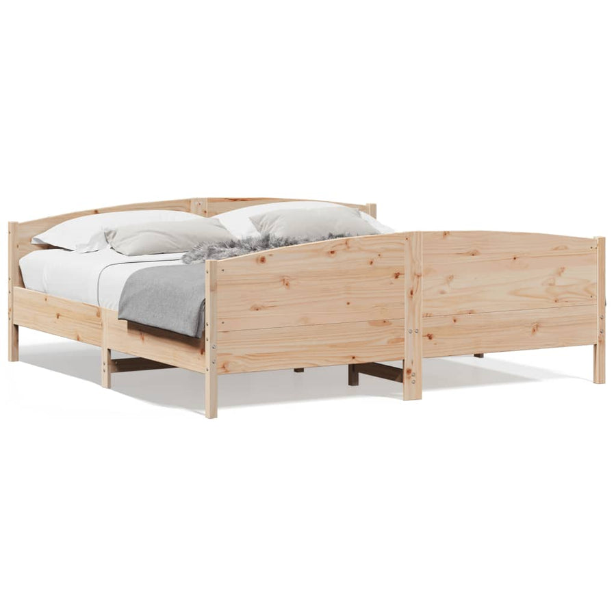 Bedframe met hoofdbord massief grenenhout 180x200 cm