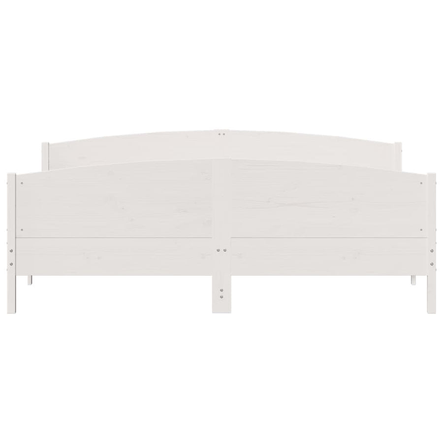 Bedframe Met Hoofdbord Massief Grenenhout Wit 180X200 Cm