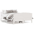 Bedframe zonder matras massief grenenhout wit 160x200 cm