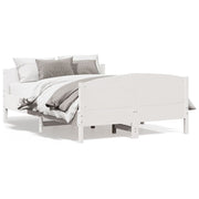 Bedframe massief grenenhout wit 160x200 cm