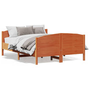 Bedframe massief grenenhout wasbruin 160x200 cm