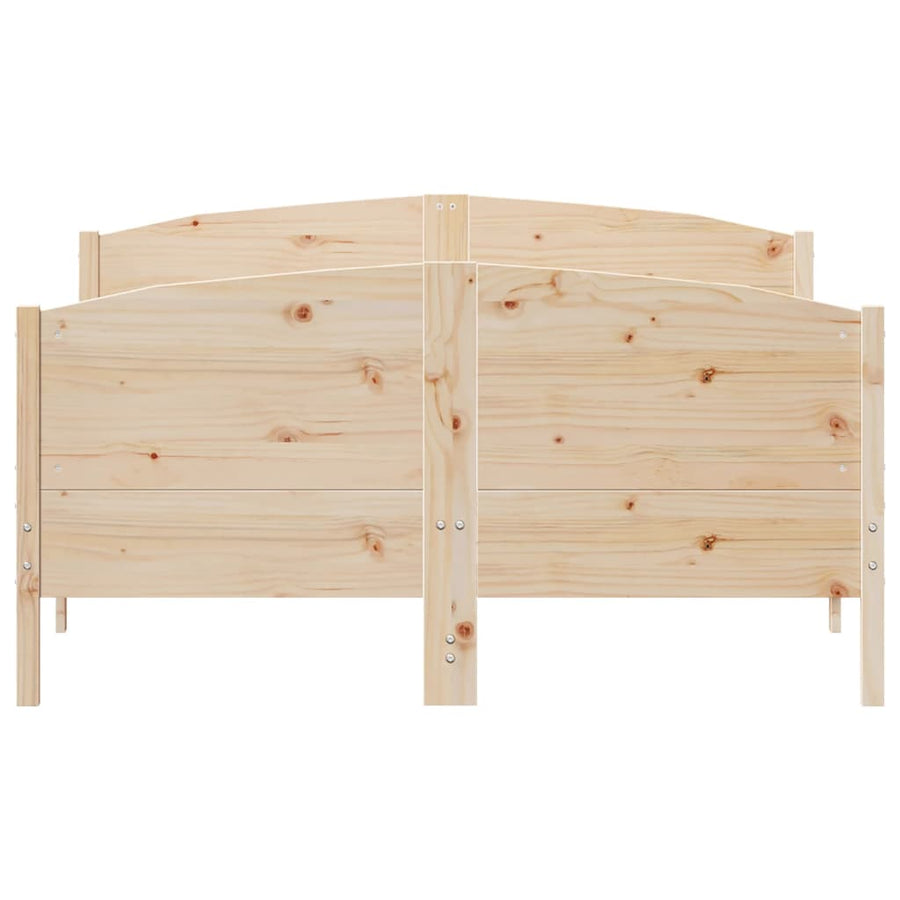 Bedframe Met Hoofdbord Massief Grenenhout Wit 140X200 Cm