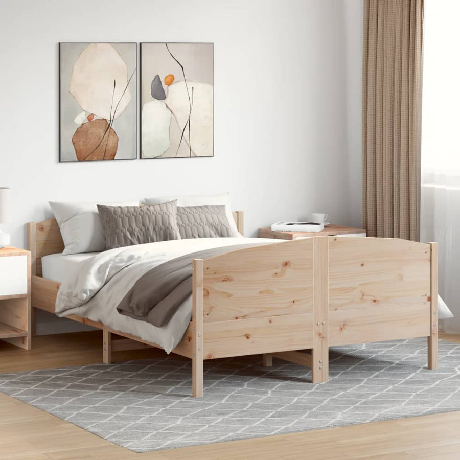 Bedframe Met Hoofdbord Massief Grenenhout 120X200 Cm