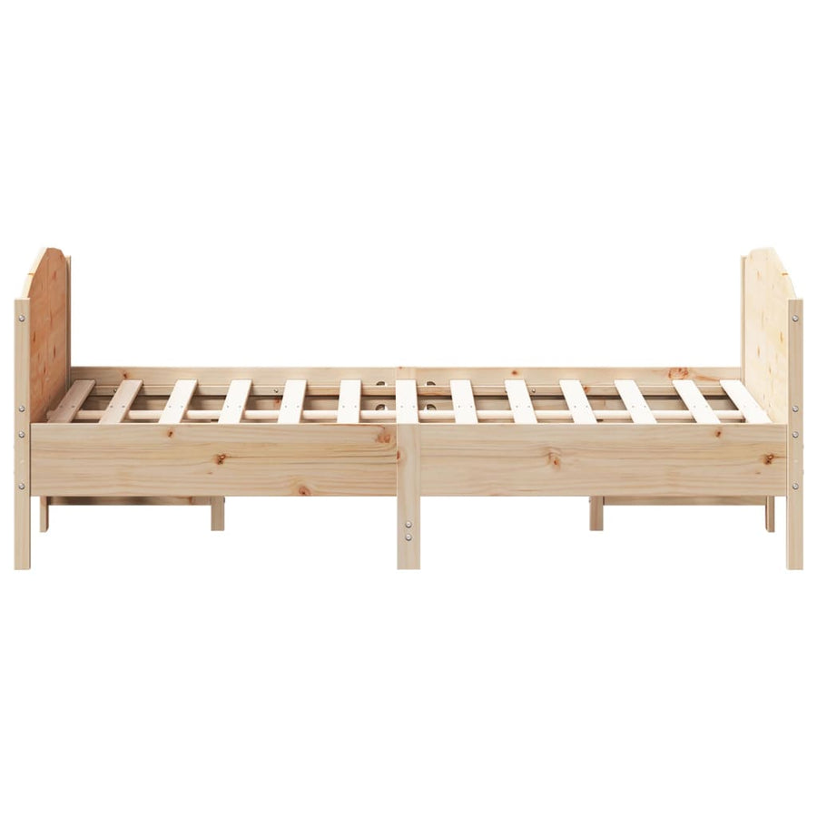 Bedframe Met Hoofdbord Massief Grenenhout 120X200 Cm