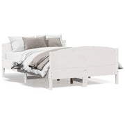 Bedframe massief grenenhout wit 120x200 cm