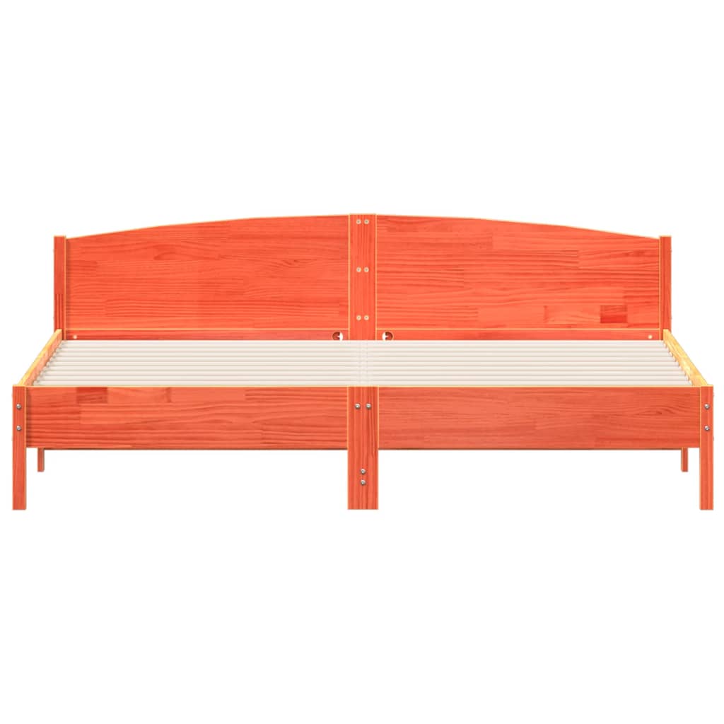 Bedframe Met Hoofdbord Massief Grenenhout Wasbruin 200X200 Cm