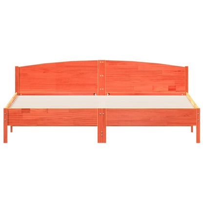 Bedframe Met Hoofdbord Massief Grenenhout Wasbruin 200X200 Cm