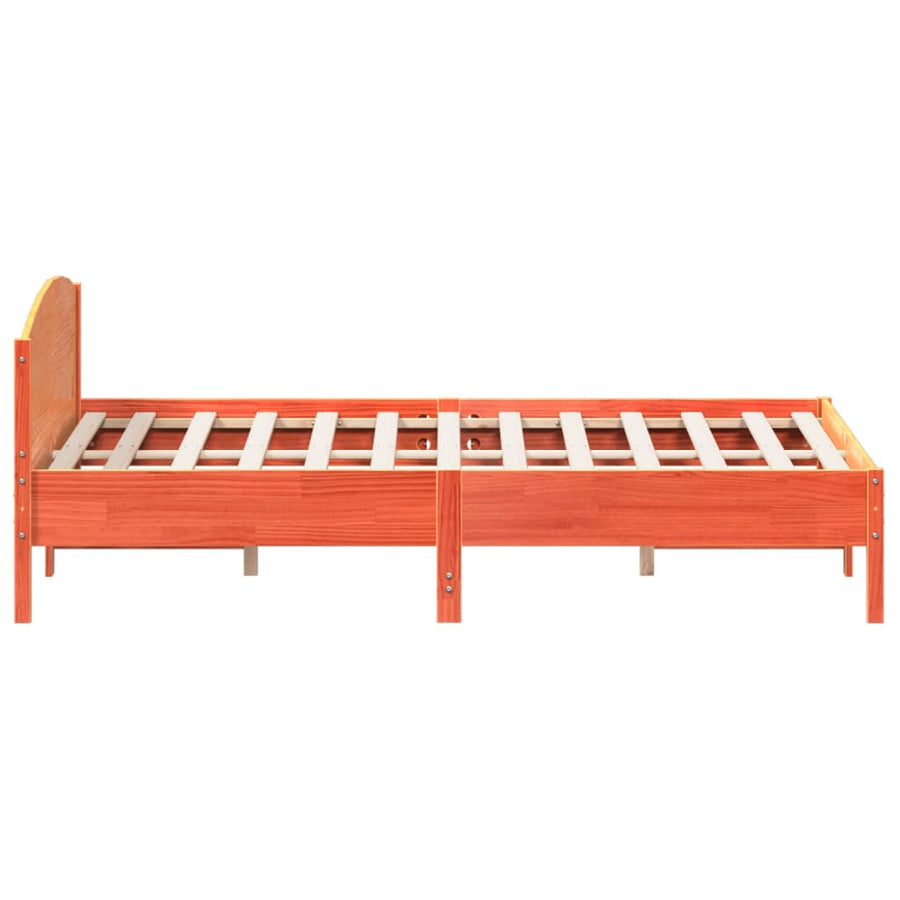 Bedframe Met Hoofdbord Massief Grenenhout Wasbruin 200X200 Cm
