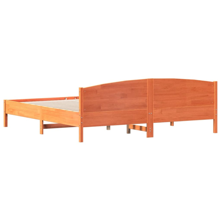 Bedframe Met Hoofdbord Massief Grenenhout Wasbruin 200X200 Cm