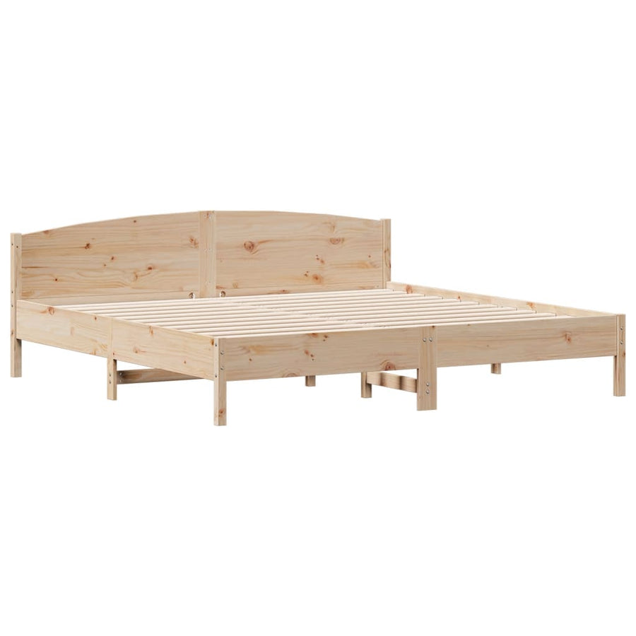 Bedframe met hoofdbord massief grenenhout 180x200 cm
