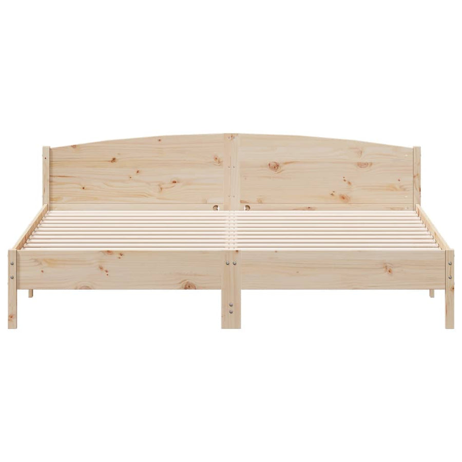 Bedframe met hoofdbord massief grenenhout 180x200 cm