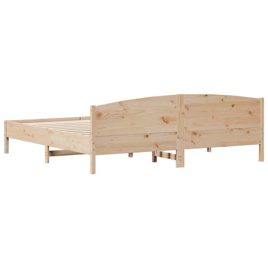 Bedframe met hoofdbord massief grenenhout 180x200 cm