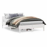 Bedframe massief grenenhout wit 160x200 cm