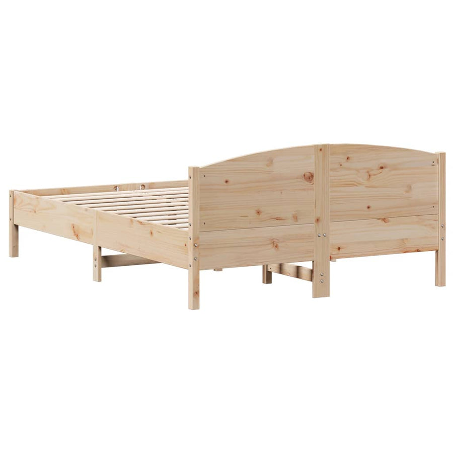 Bedframe met hoofdbord massief grenenhout 150x200 cm
