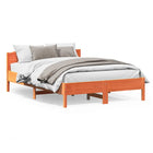 Pine Wood Bed Frame without Mattress Washed Brown 150x200 cm