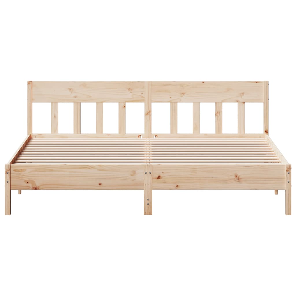 Bedframe met hoofdbord massief grenenhout 200x200 cm