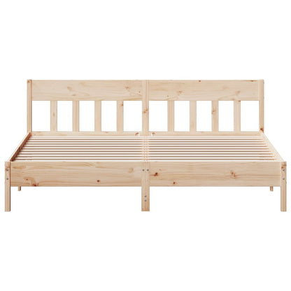 Bedframe met hoofdbord massief grenenhout 200x200 cm