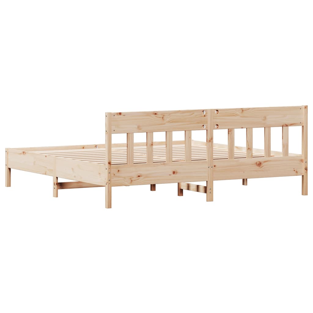 Bedframe met hoofdbord massief grenenhout 200x200 cm