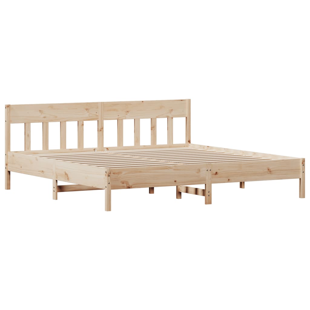Bedframe met hoofdbord massief grenenhout 180x200 cm