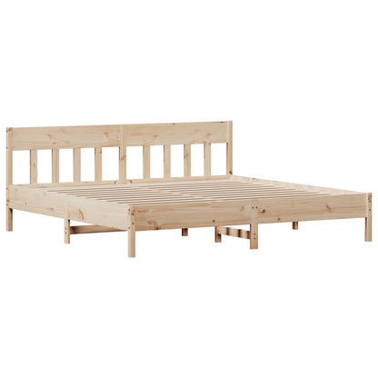 Bedframe met hoofdbord massief grenenhout 180x200 cm