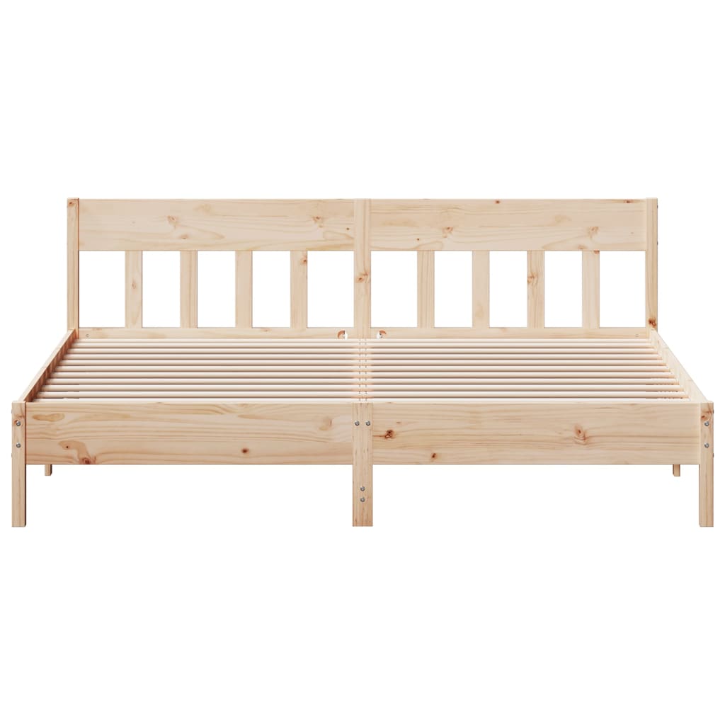 Bedframe met hoofdbord massief grenenhout 180x200 cm