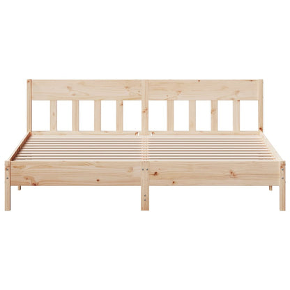 Bedframe met hoofdbord massief grenenhout 180x200 cm