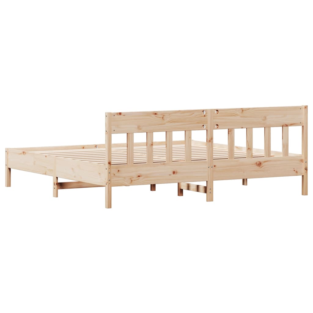Bedframe met hoofdbord massief grenenhout 180x200 cm