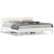 Bedframe massief grenenhout wit 180x200 cm