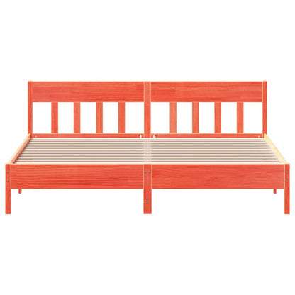 Bedframe Met Hoofdbord Massief Grenenhout Was Bruin 180 x 200 cm